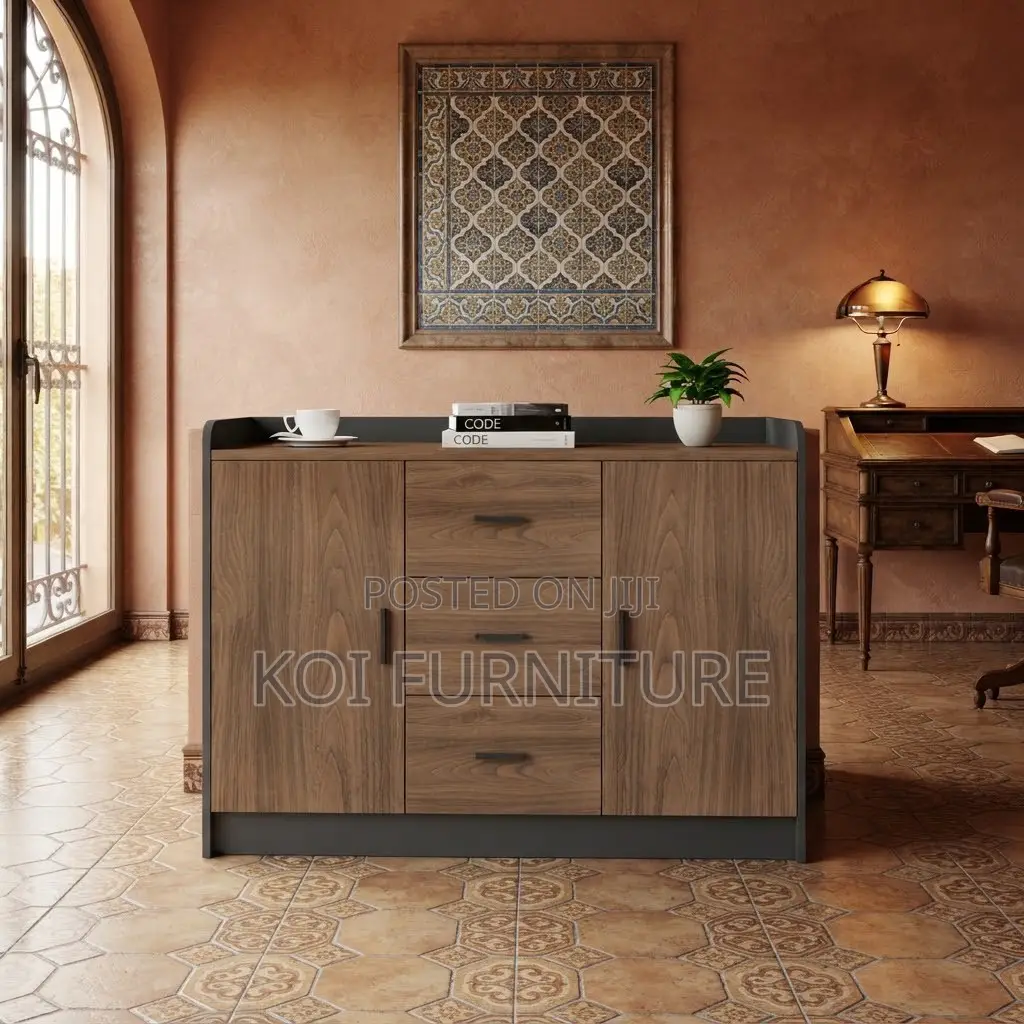Office Cabinet; Wooden Storage Credenza Cabinet With Key Lockers