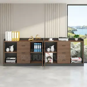 Office Cabinet; Wooden Storage Credenza Cabinet With Key Lockers