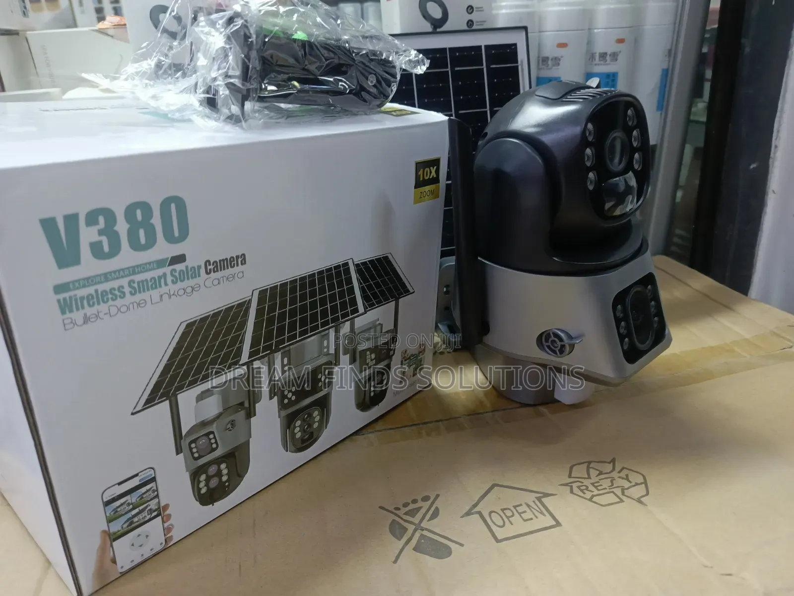 V380 Pro 4g/Wi-Fi Dual-Lens Panoramic Solar PTZ Camera System,💚💚