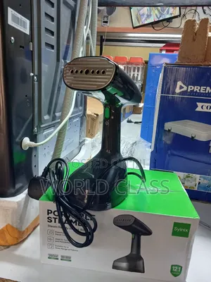 Syinix Portable Handheld Garment Steamer (Model IRSP-1001) in Black.