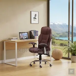 Office Chairs; High Back 180 Back Reclining Brown Leather Chair
