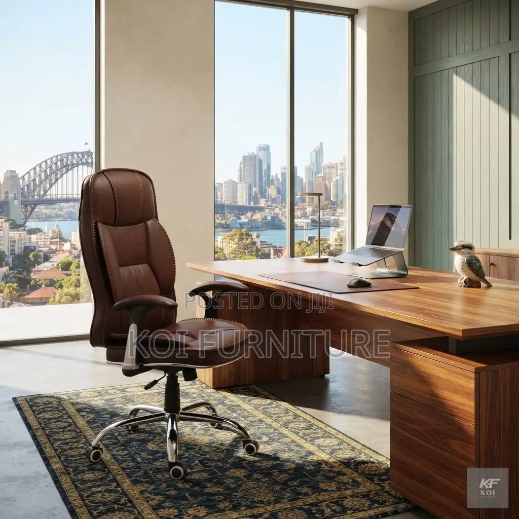 Office Chairs; High Back 180 Back Reclining Brown Leather Chair