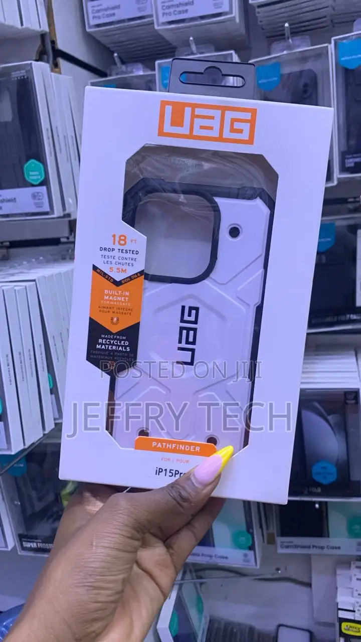 Urban Armor Gear MagSafe Rugged Case in White for the iPhone 16.