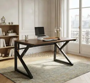 Office Desk; 1200mm Brown Metal Finish Home Computers Desks