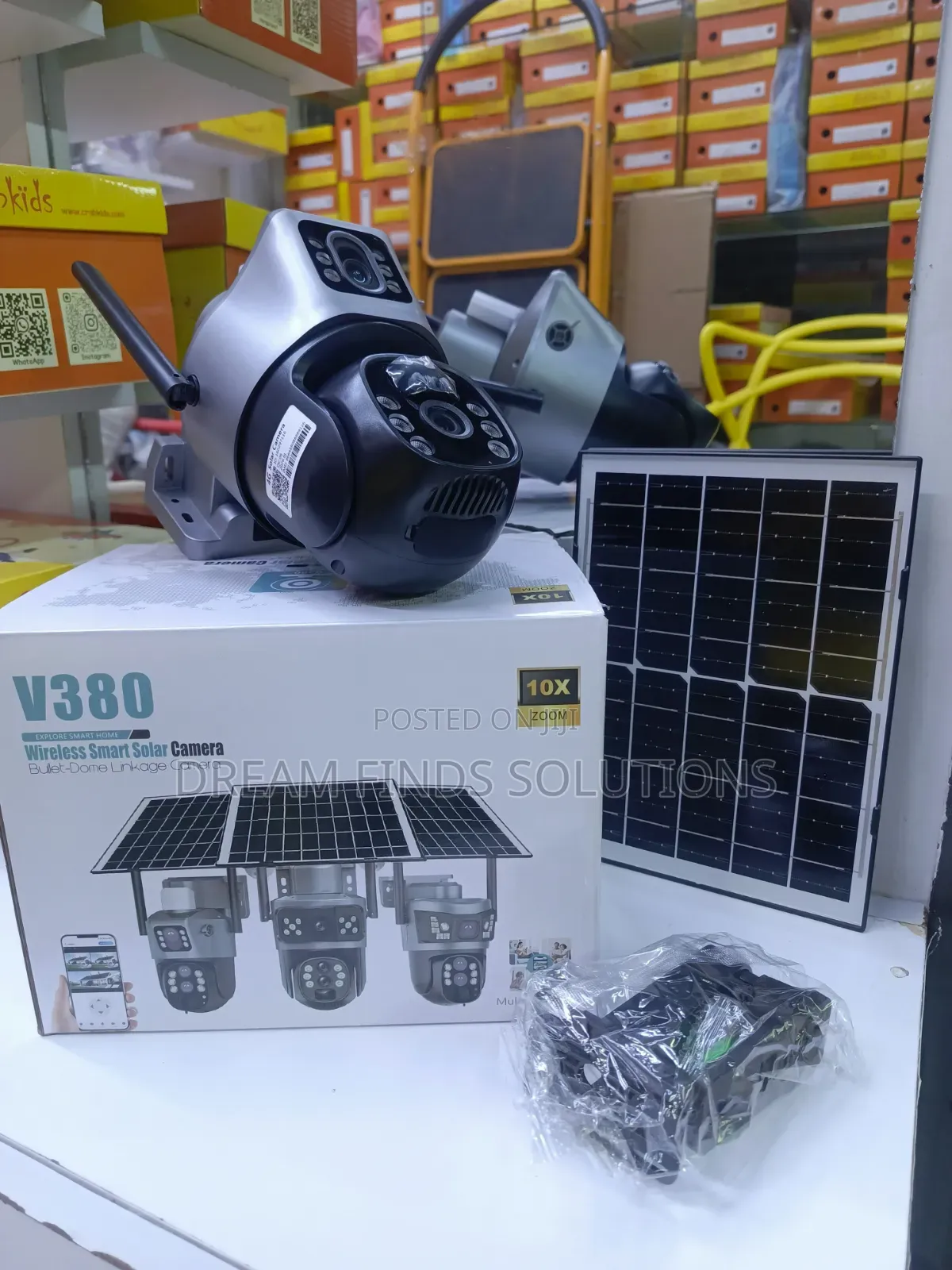 V380 Pro Ultra-Vision Dual-Lens Solar Security Camera 10X Hybrid Zoom