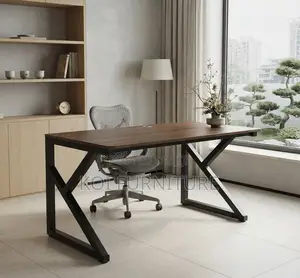 Office Desk; 1200mm Brown Metal Finish Home Computers Desks