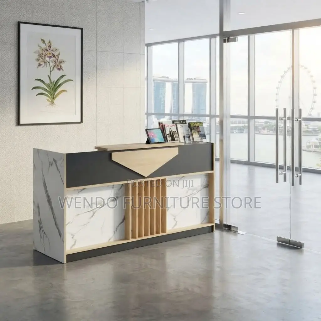 Reception Desk; 1.8m Offices Brown Office Reception Table With Drawer