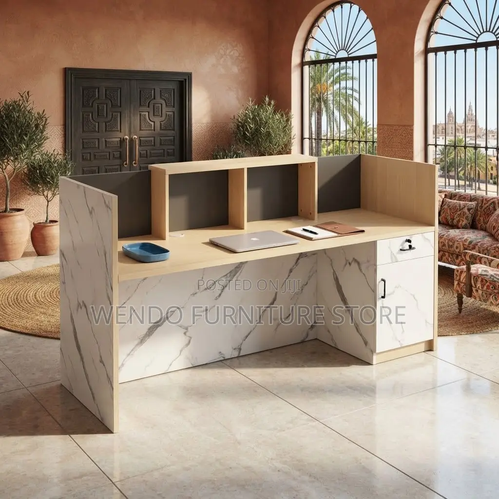 Reception Desk; 1.8m Offices Brown Office Reception Table With Drawer