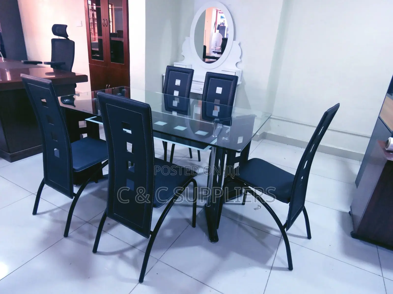 6 Seater Glass Dining Table
