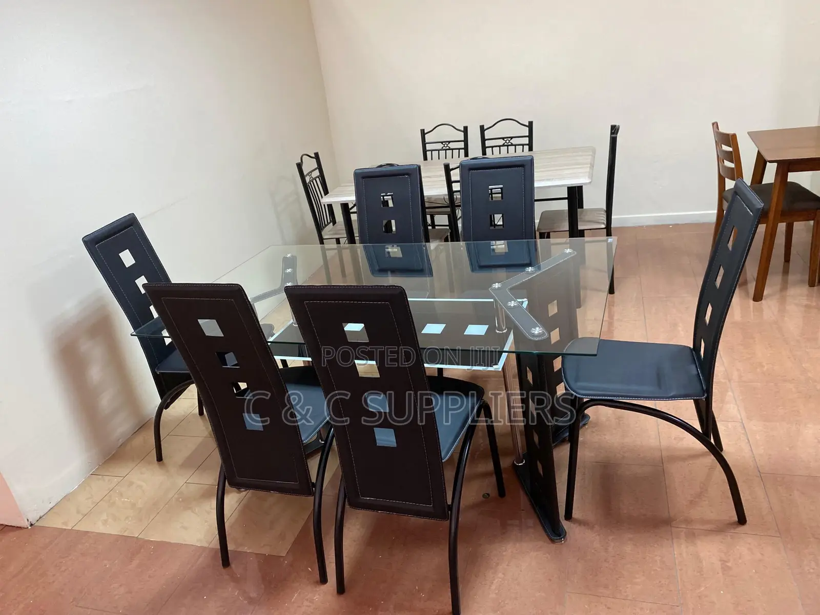 6 Seater Glass Dining Table