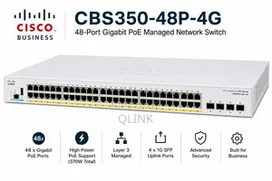 Cisco Business CBS350-48P-4G 48-Port Gigabit PoE Network Switch