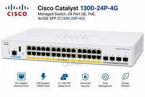 Cisco Catalyst 1300-24p-4g Managed Switch, 4x1GE SFP,(C1300-24P-4G)
