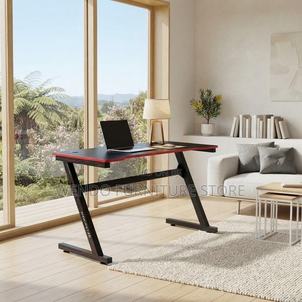 Office Desk; 1200MM Home Studios Black-Red Ergonomic Desks