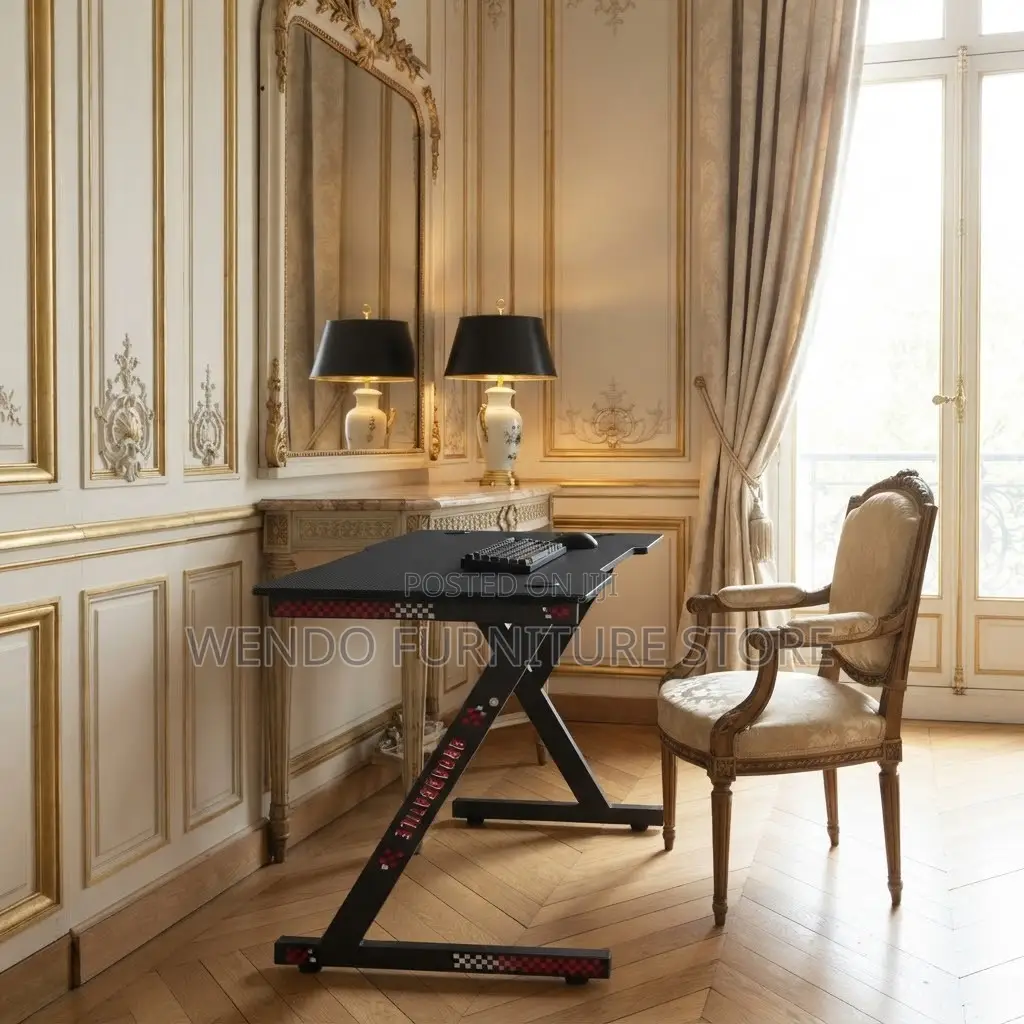Office Desk; 1200MM Home Studios Black-Red Ergonomic Desks