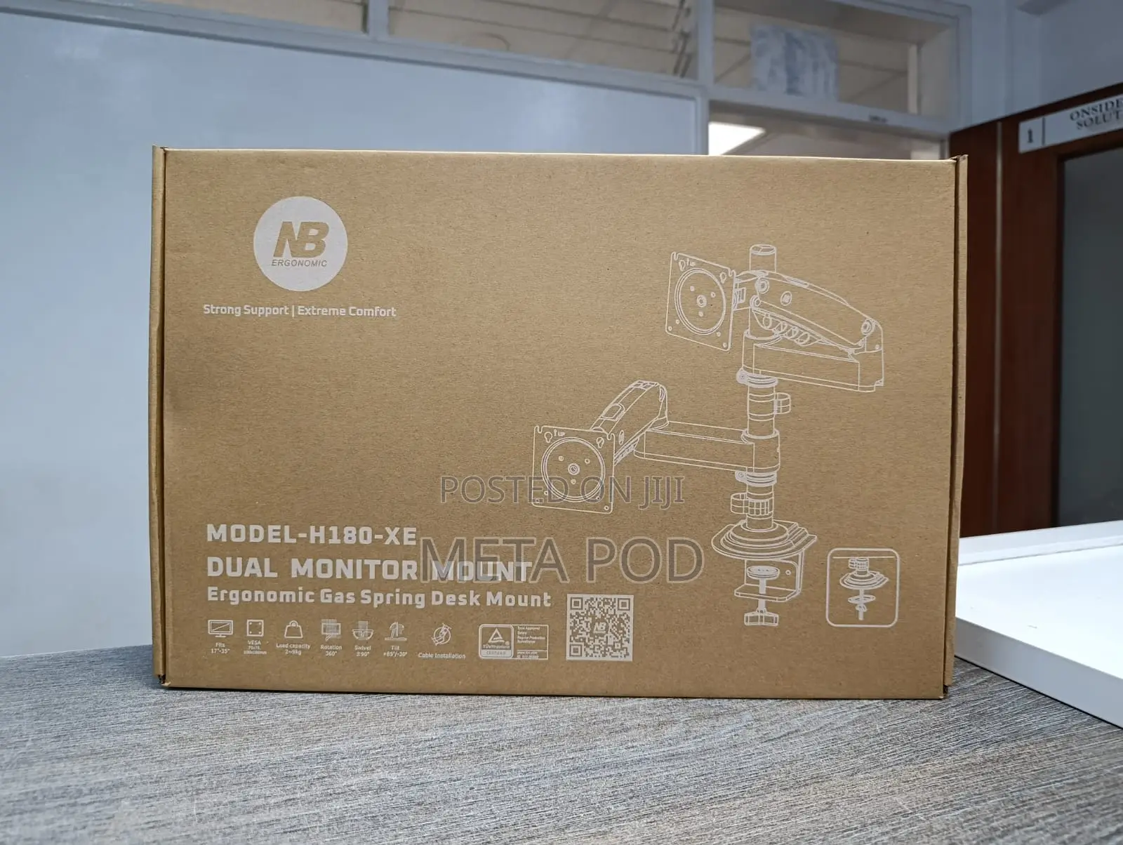 North Bayou H180-Xe Ergonomic Dual Monitor Mount