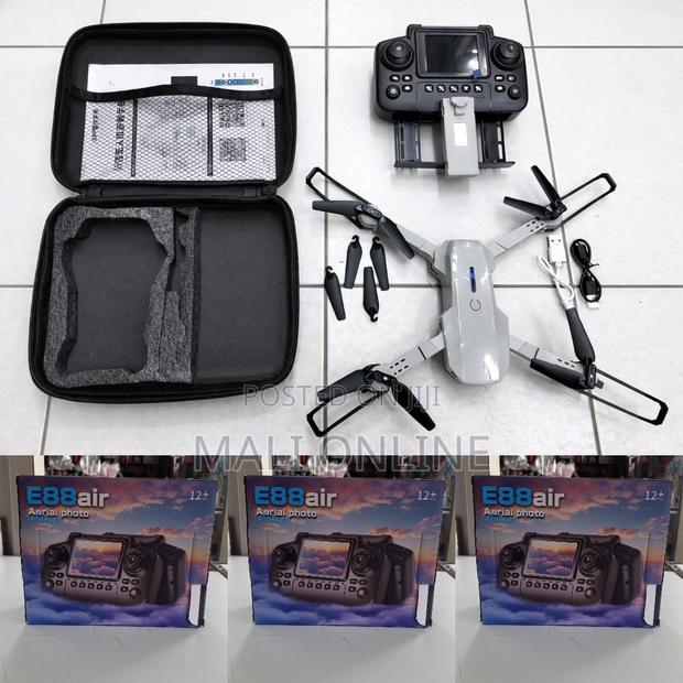 E88 Air Drone With HD Camera, Screen Remote Control, Foldable FPV Quad