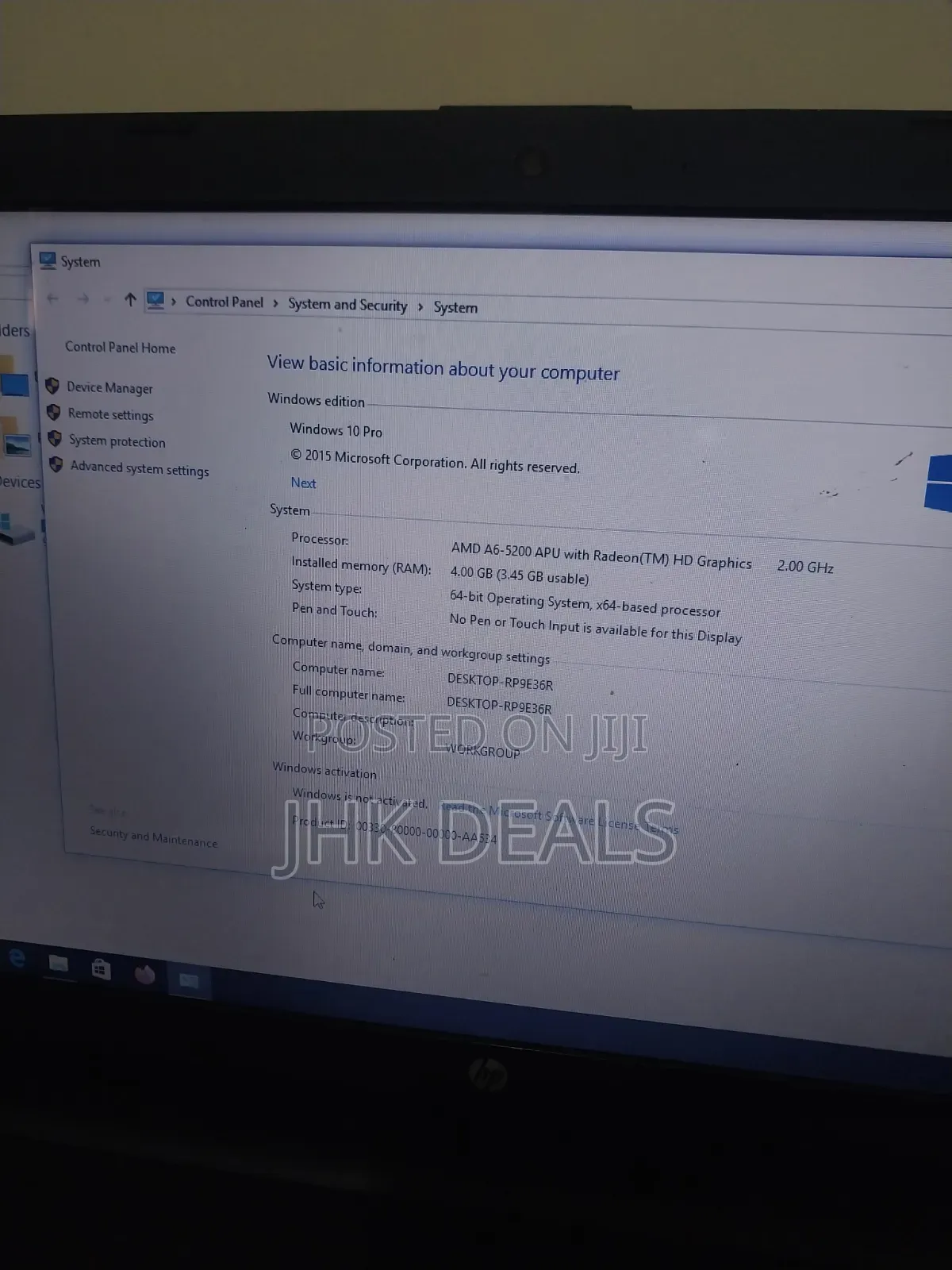 Laptop HP 15-dw3031 4GB AMD A6 HDD 500GB