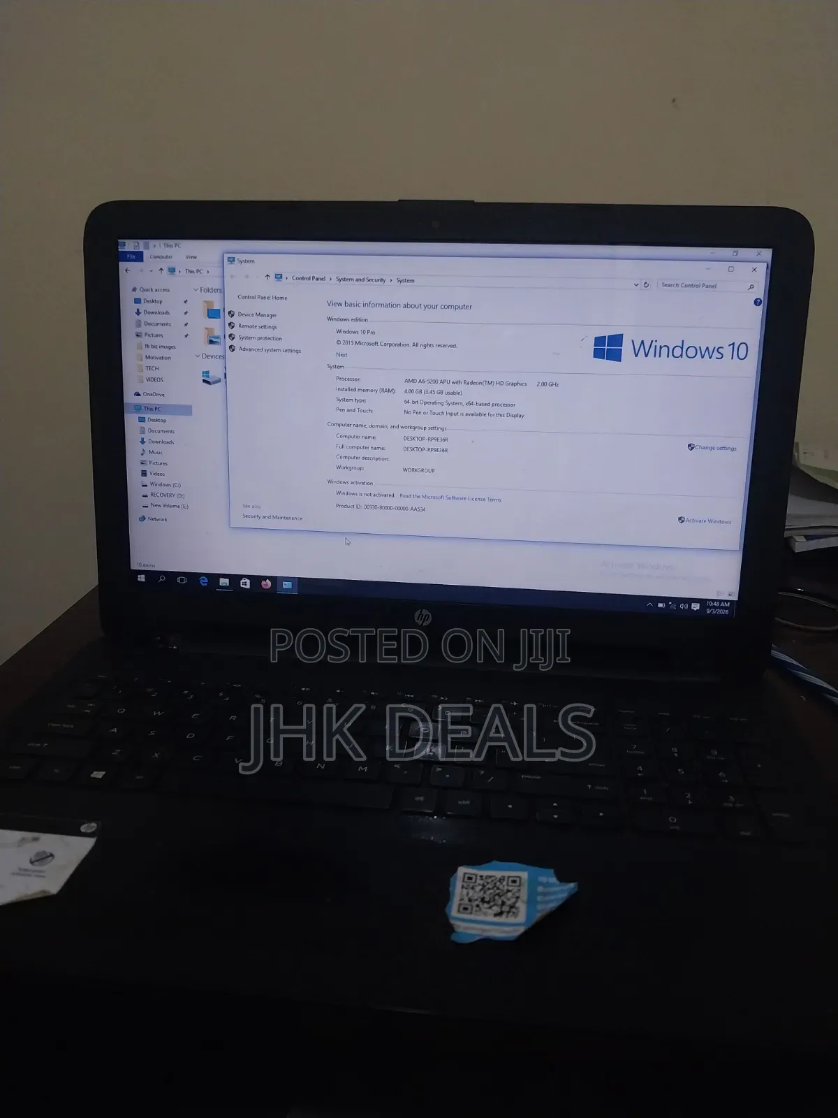 Laptop HP 15-dw3031 4GB AMD A6 HDD 500GB