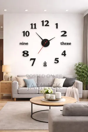 120cm 3d Roman Numeral Acrylic Mirror Wall Clock With Pendulum – Pl