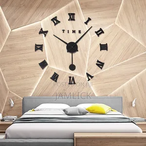 120cm 3d Roman Numeral Acrylic Mirror Wall Clock With Pendulum – Pl