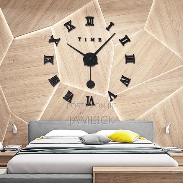 120cm 3d Roman Numeral Acrylic Mirror Wall Clock With Pendulum – Pl - thumbnail 4