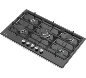 Hisense 86cm Built-in Gas Hob -Black Stainless Steel Panel