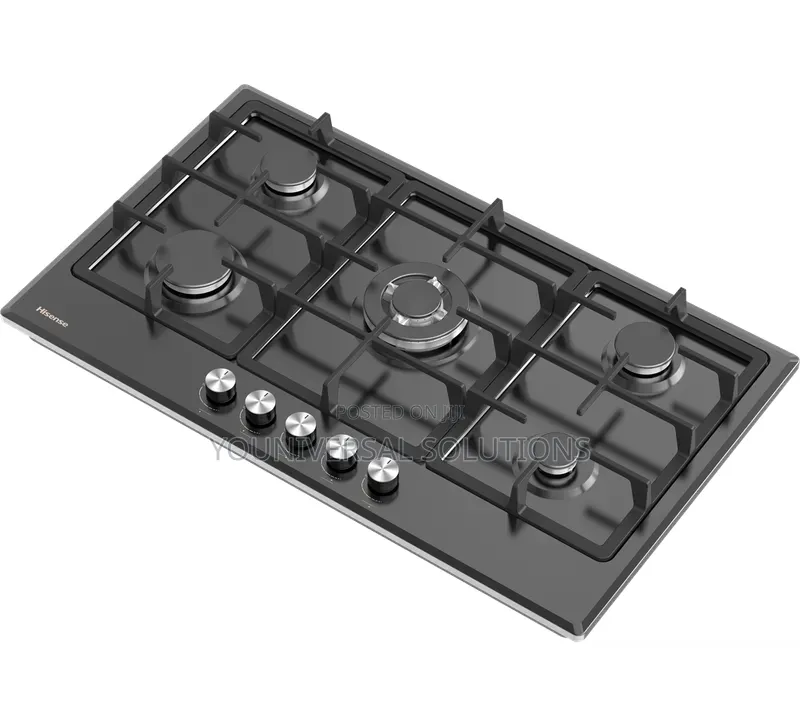 Hisense 86cm Built-in Gas Hob -Black Stainless Steel Panel