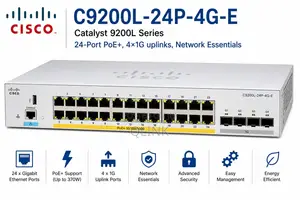 CiscoC9200L-24P-4G-E — 24-Port PoE+, 4×1G Uplinks, Network