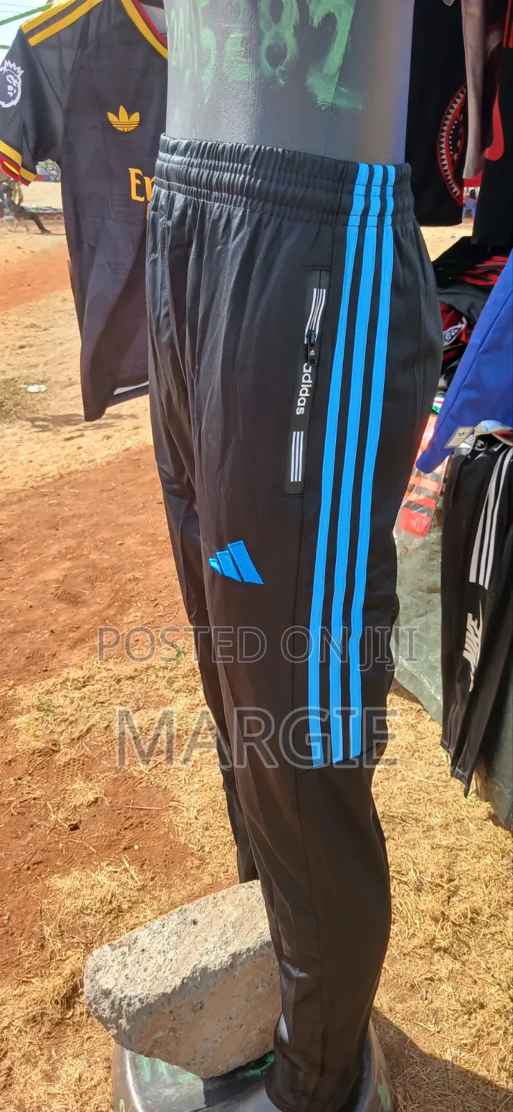 Sky Blue Black Track Trouser