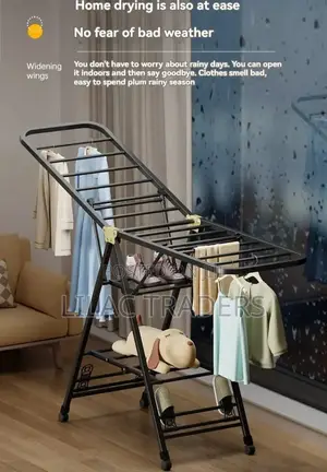 Foldable Floor-Standing Clothes Hanger & Drying Rack Spad