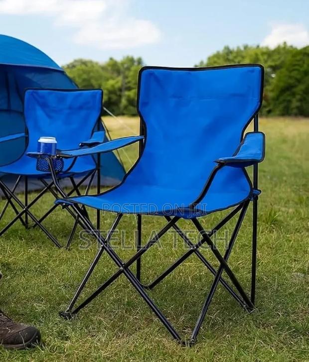 Foldable Metallic Frame Waterproof Canvas Camping Chair WITH ARMREST - main view