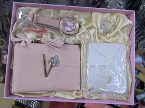 Ladies’ 4-Piece Fashion Gift Set – Watch, Wallet, Brooch & Necklace