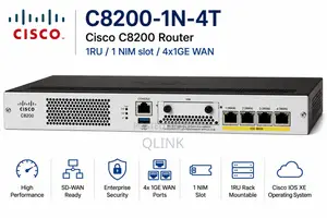 Cisco C8200-1n-4t, Cisco C8200 Router, 1ru/1 Nim Slot/4x1ge Wan