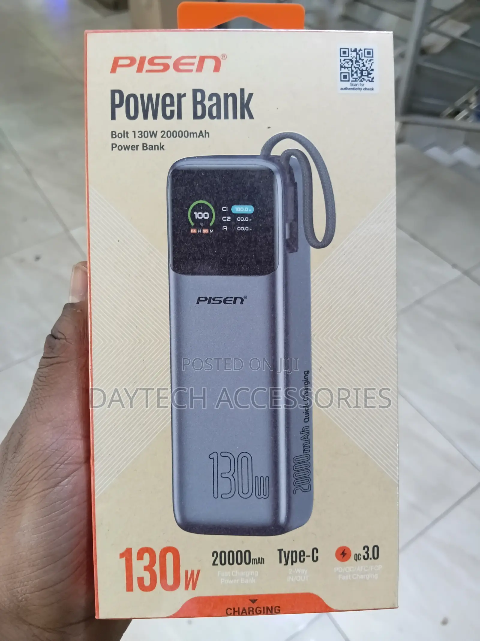 Pisen Bolt 20k mAh 130W Laptop PowerBank .