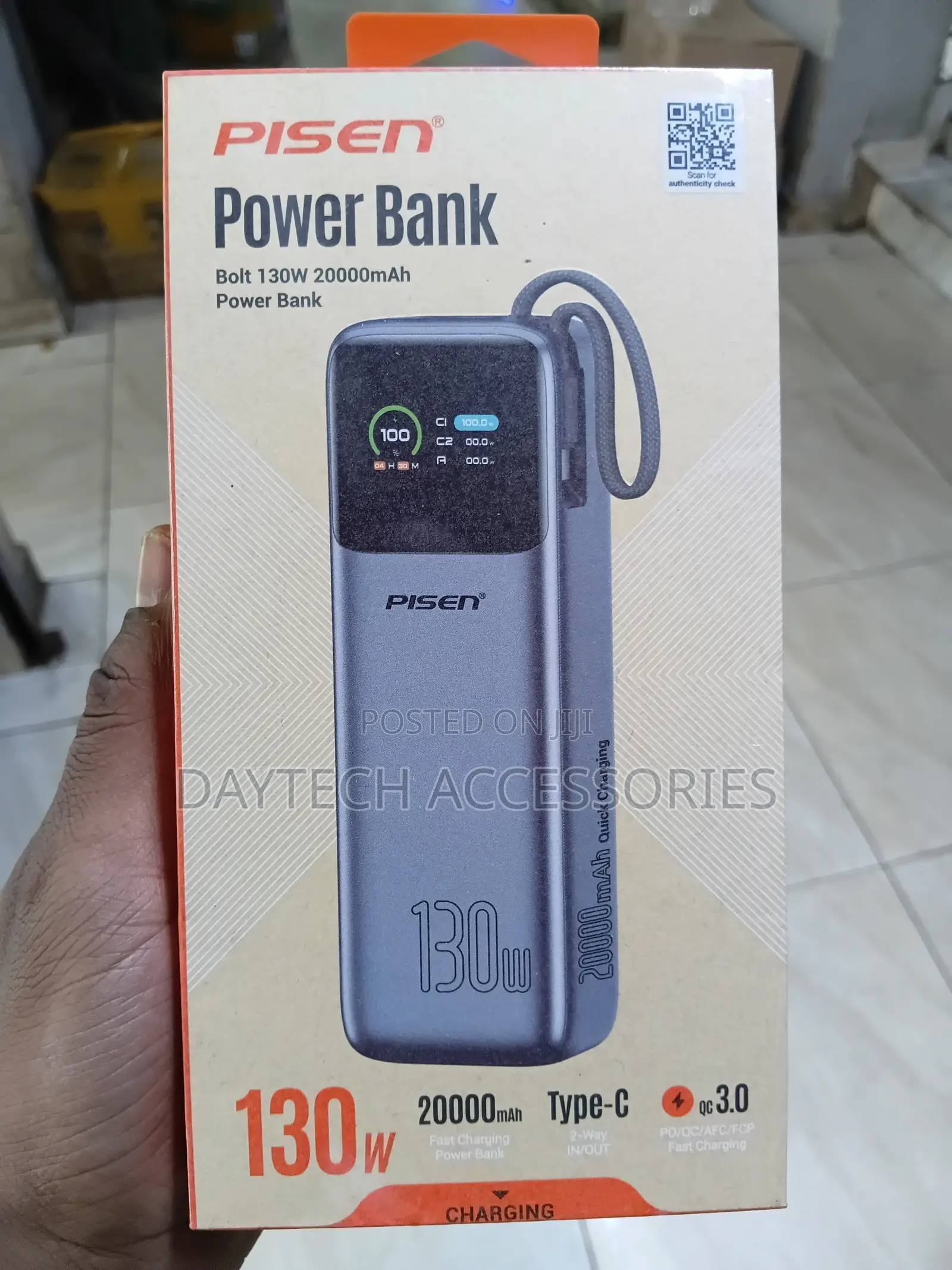 Pisen Bolt 20k mAh 130W Laptop PowerBank .