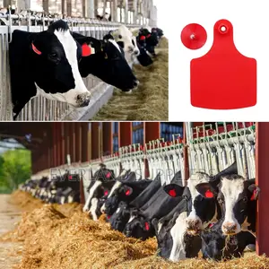 Plain Red Large Livestock Ear Tags