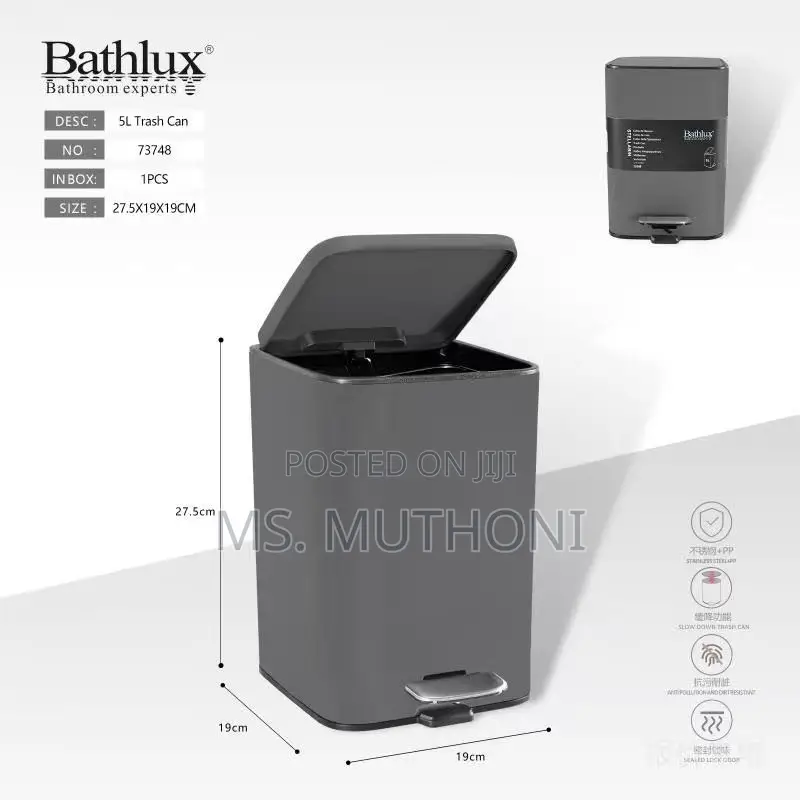5L  Bathroom Trash Can