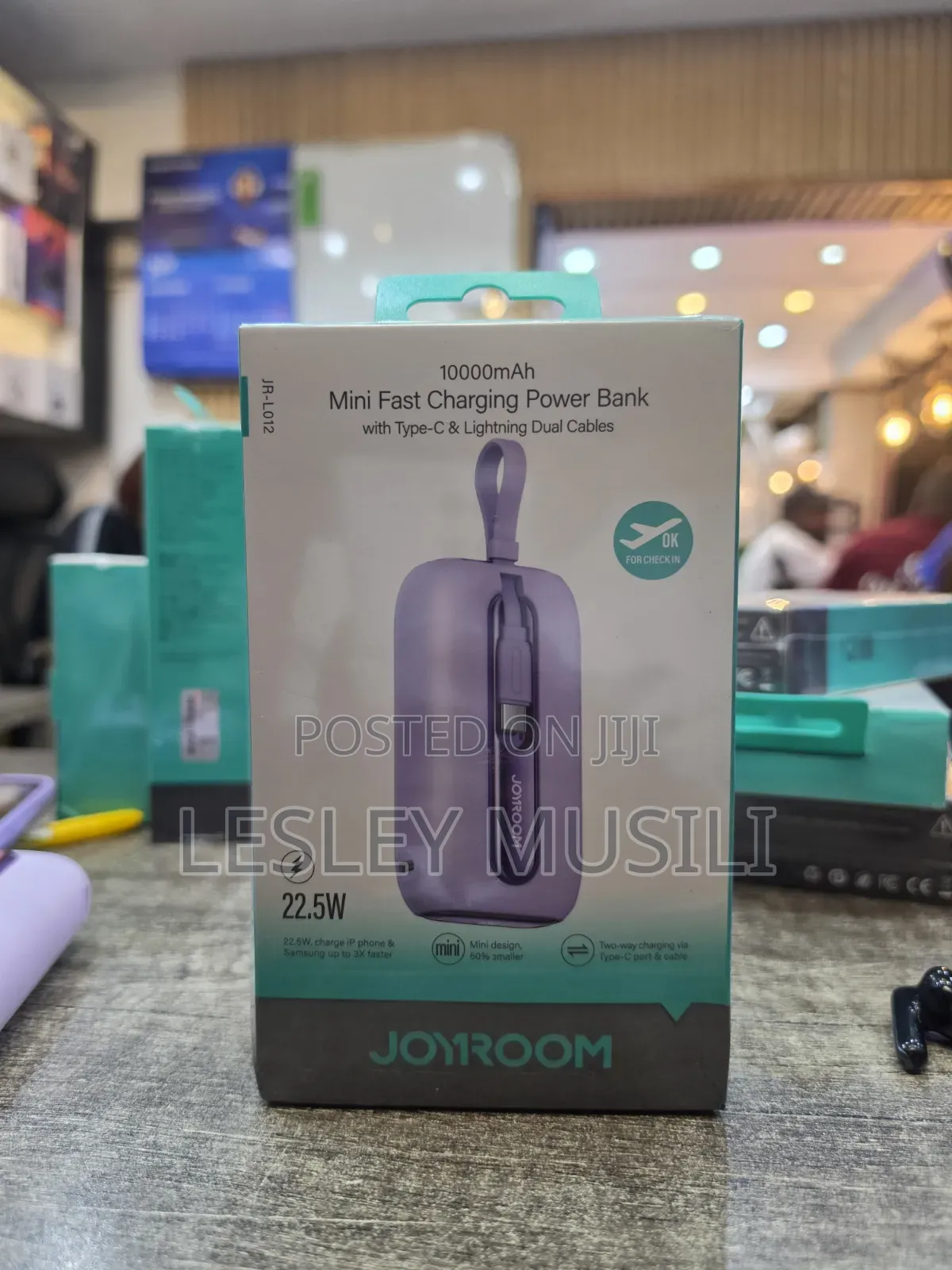 JOYROOM JR-L012 22.5W Mini Power Bank 10000mAh With Dual Cables