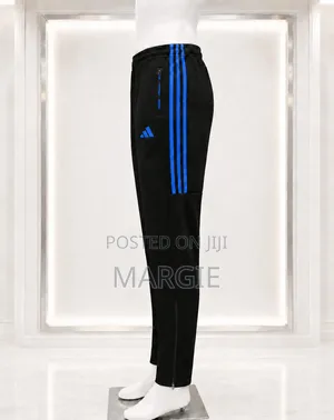 Black Blue Sports Track Trouser/Pants