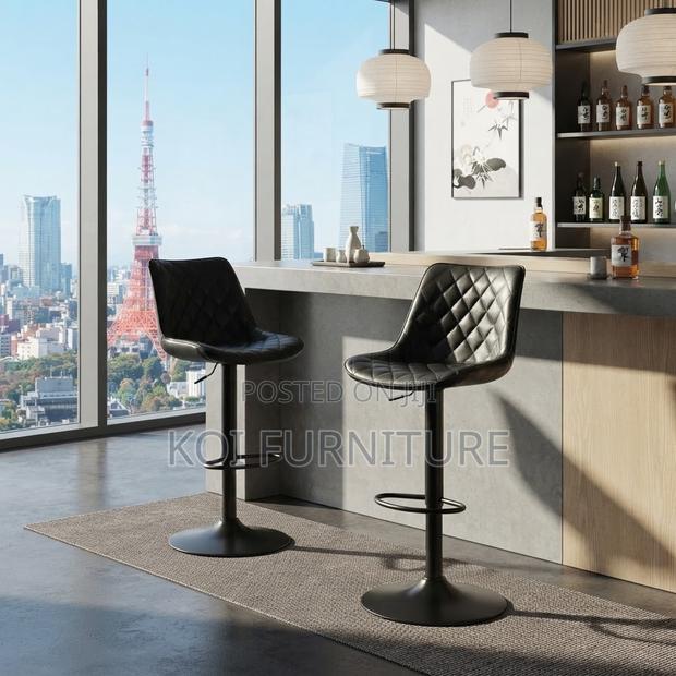 Barstools; Reclining Mid Backrest Leather Office Home Barstools