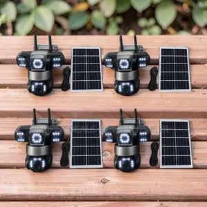 Energy Efficient 20MP 4K Ultra HD 4G PTZ Triple Lens Solar Cameras