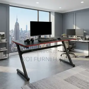 Office Desk; Black Ergonomic 1.2 Meter Study Framed Gaming Desk