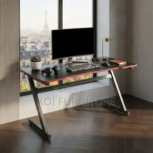 Office Desk; Black Ergonomic 1.2 Meter Study Framed Gaming Desk