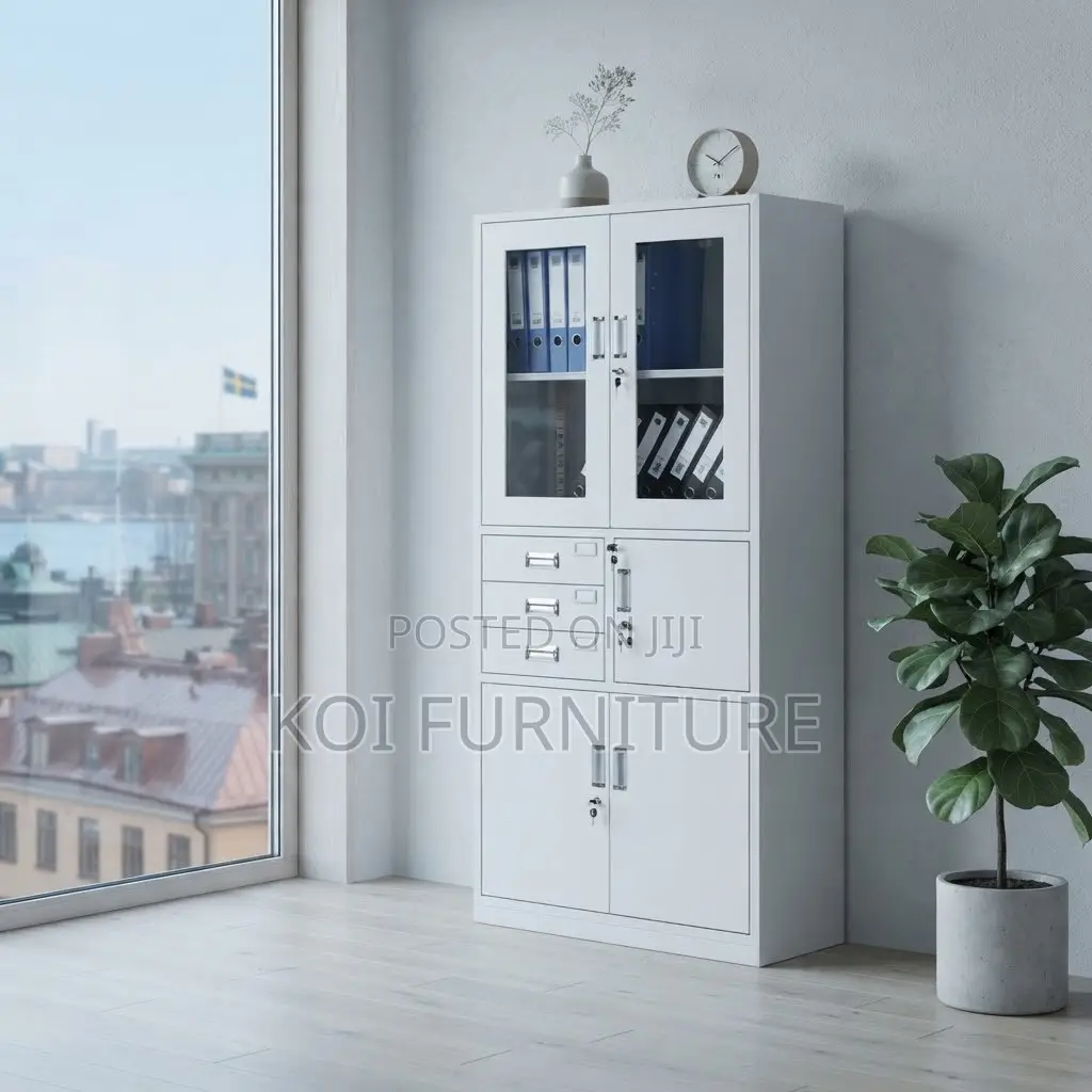 Office Cabinet; Lockable Executive Two Doors Cabinet With Secure Safe