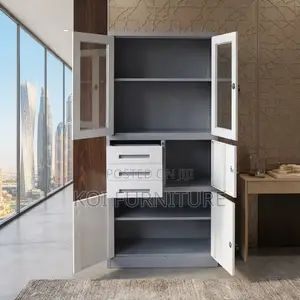 Office Cabinet; Lockable Executive Two Doors Cabinet With Secure Safe