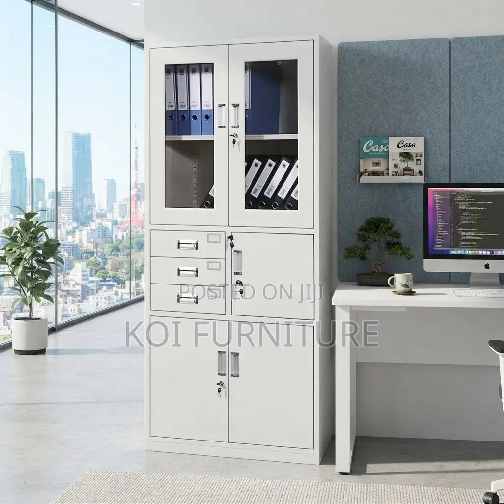 Office Cabinet; Lockable Executive Two Doors Cabinet With Secure Safe