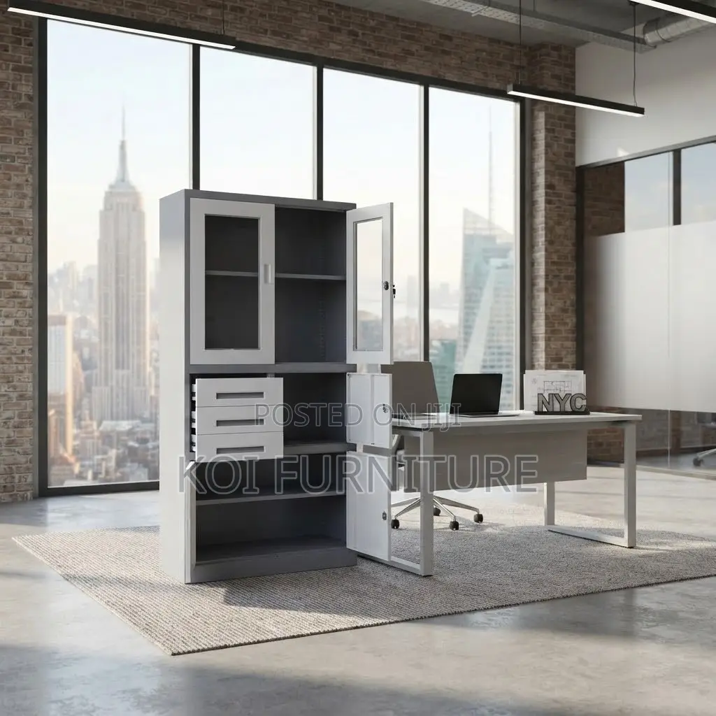 Office Cabinet; Lockable Executive Two Doors Cabinet With Secure Safe