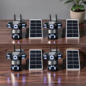 Night Vision 20MP 4K Ultra HD 4G PTZ Triple Lens Solar Cameras