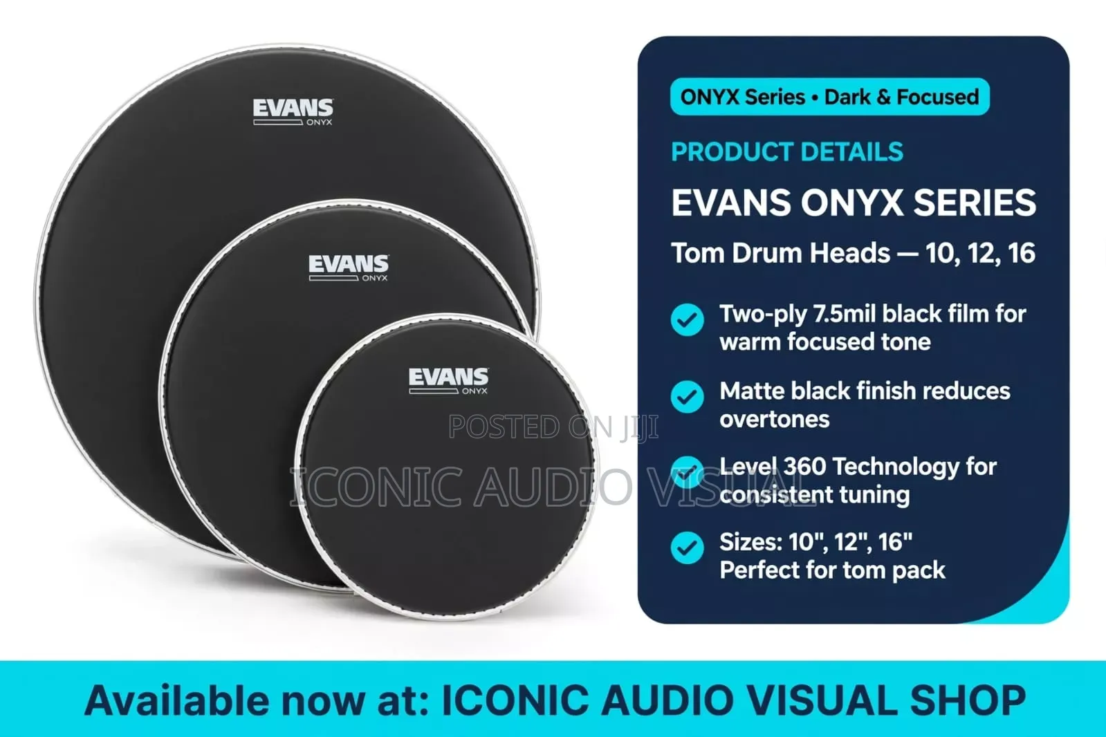 Onyx Drum Heads Toms Park