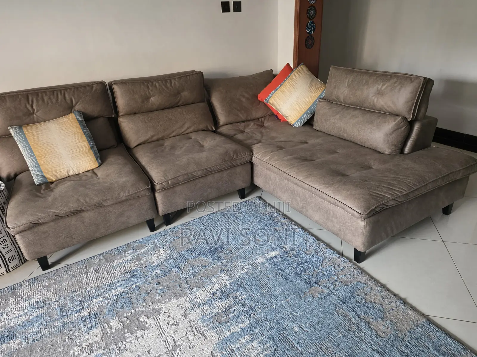 6 Seater L Shape Sofa Set